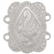 Separador rectangular 2 filas 17x15 mm patrón étnico - Plateado fino x1|raw }}