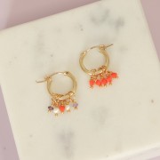 Cuentas de vidrio irregulares facetado 3mm - Coral x33cm