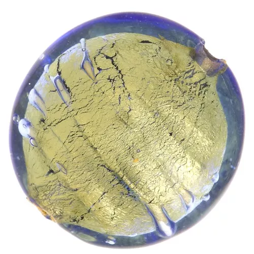 Bombeada Murano hoja de oro 16 mm Sapphire x1