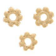 Cuentas arandalas flor 4 mm Dorado con oro fino x100
