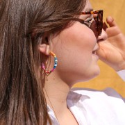 Cuentas arandalas flor 4 mm Dorado con oro fino x100