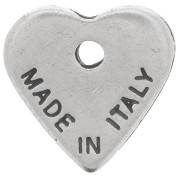 Dije corazón 13 mm - Made in Italy - Plateado envejecido x1|raw }}