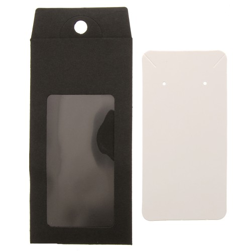 Cajita para detalles para joyas 13x6.5 cm - Negro- Blanco x1