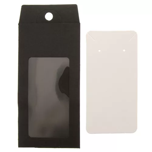 Cajita para detalles para joyas 13x6.5 cm - Negro- Blanco x1