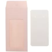 Caja de joyería con etiqueta 13x6,5 cm - Rosa palo - Blanco