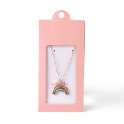 Caja de joyería con etiqueta 13x6,5 cm - Rosa palo - Blanco