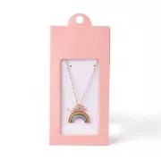 Caja de joyería con etiqueta 13x6,5 cm - Rosa palo - Blanco