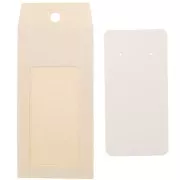 Embalaje de cartón con etiqueta para bisutería 13x6,5cm - Beige - Blanco x1