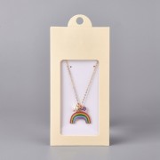 Embalaje de cartón con etiqueta para bisutería 13x6,5cm - Beige - Blanco x1