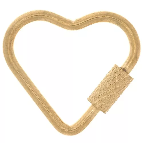 Cierre de corazón de rosca de acero inoxidable 304L Dorado de 23x25 mm x1