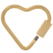 Cierre de corazón de rosca de acero inoxidable 304L Dorado de 23x25 mm x1