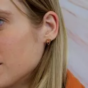 Ganchos pendientes corazón 13x8 mm - Dorado con oro fino x2