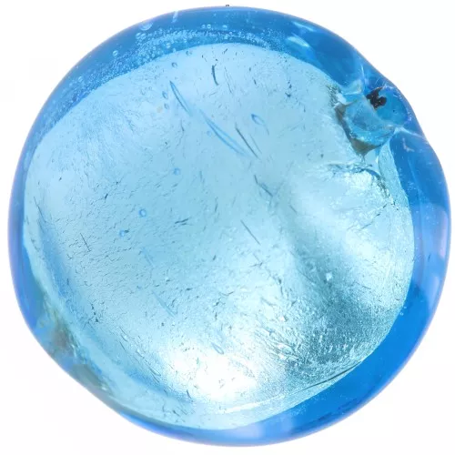 Bombeada Murano hoja de plata 16 mm Aquamarina x1