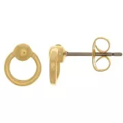 Ganchos pendientes mini círculo 7 mm - Dorado con oro fino x2
