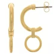 Ganchos pendientes design eétnico 30x12 mm - Dorado con oro fino x2