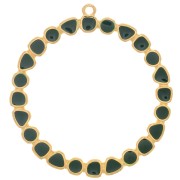 Colgante Anilla Redonda con Resina Epoxi 48 mm - Dorado oro fino - Verde x1|raw }}