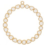 Colgante Anilla Redonda con Resina Epoxi 48 mm - Dorado oro fino - Marfil x1|raw }}