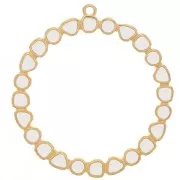 Colgante Anilla Redonda con Resina Epoxi 48 mm - Dorado oro fino - Marfil x1
