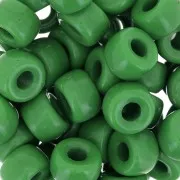 Cuentas con agujero grande - Pony Beads - 9 mm - Preciosa - Verde Oliva opaco x15