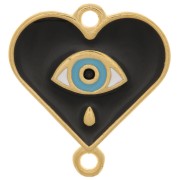 Entrepieza corazón estampado ojo resina epoxi 18x17 mm Dorado oro fino- Negro x1|raw }}