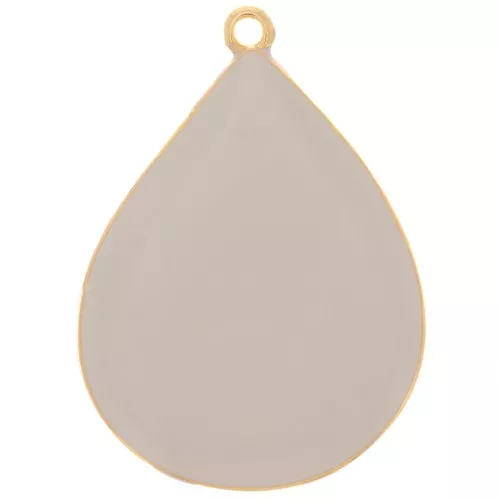 Colgante gota con resina epoxi 32x23 mm - Dorado con oro fino - Topo x1