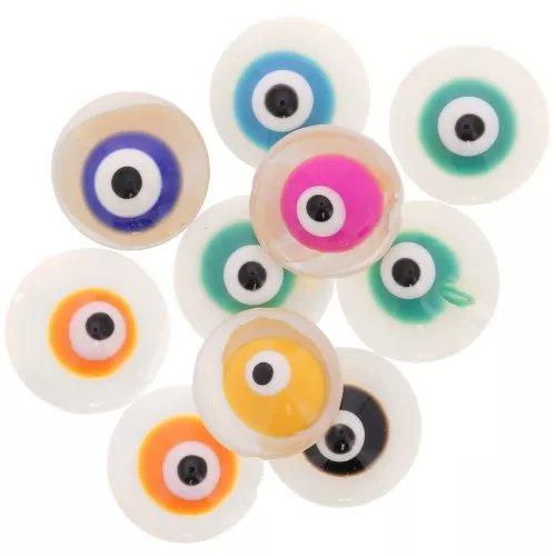 Cuentas de ojo de perla redonda 9 mm - Natural - Multicolor x10