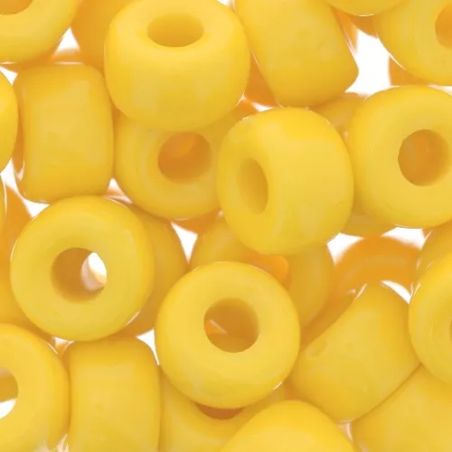 Perles gros trous - Pony Beads - 9 mm - Preciosa - Amarillo Opaco x15