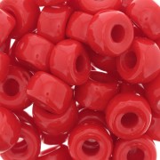 Perles gros trous - Pony Beads - 9 mm - Preciosa - Red Corail x15|raw }}