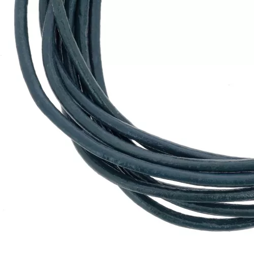 Cordón de cuero 2 mm Dark Blue x 2 m