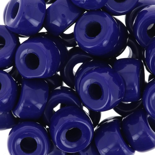 Cuentas con agujero grande - Pony Beads - 9 mm - Preciosa - Azul cobalto x15