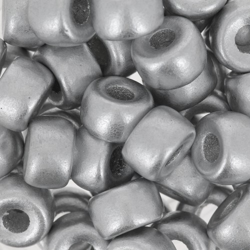Cuentas con agujero grande - Pony Beads - 9 mm - Preciosa - Plata Mat x15