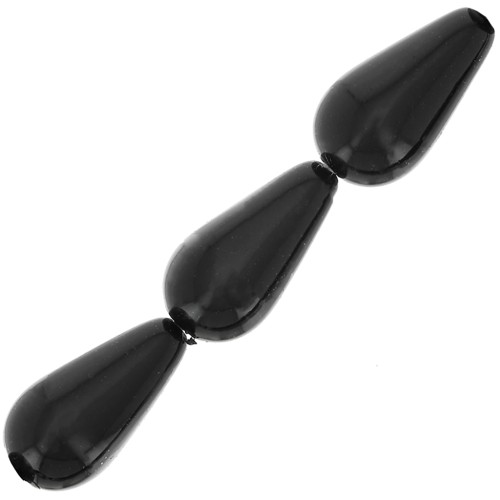 Preciosa Perla Pearshape Pearl 15x8 mm - Magic Black x5