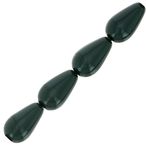Preciosa Perla Pearshape Pearl 10x6 mm - Malachite x10