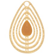 Dije gota calado con resina epoxi 18x12 mm - Dorado - Mostaza x1|raw }}