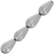 Preciosa Perla Pearshape Pearl 10x6 mm - Light Grey x10