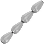 Preciosa Perla Pearshape Pearl 10x6 mm - Light Grey x10