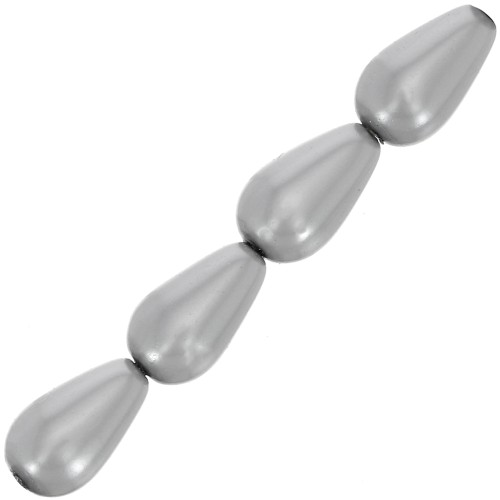Preciosa Perla Pearshape Pearl 10x6 mm - Light Grey x10