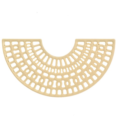 Entrepieza media luna multi agujeros 35.5x18 mm - Dorado x1