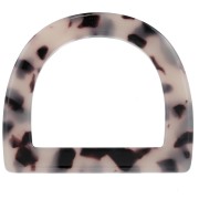 Bucles de asas del bolso 44x52mm de acetato - Escama de tortuga - Beige - Negro x1|raw }}