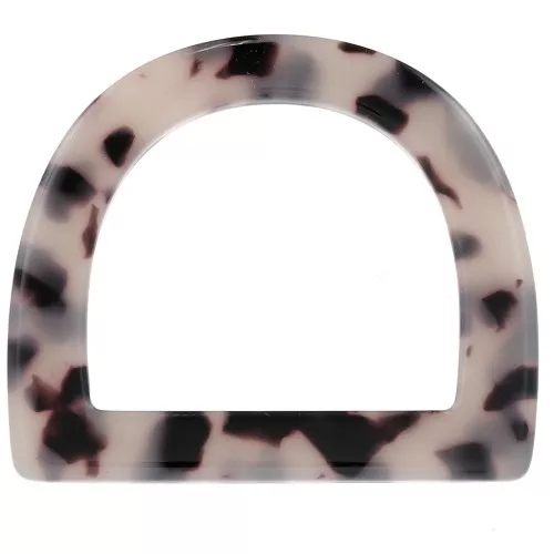 Bucles de asas del bolso 44x52mm de acetato - Escama de tortuga - Beige - Negro x1