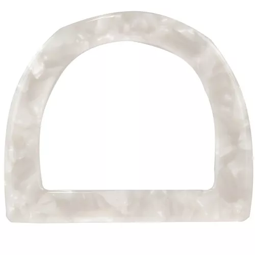 Bucle de asas del bolso 44x52mm de acetato - Escama de tortuga Blanco nacarada x1