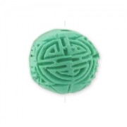 Redonda Imitación Cinabrio 12 mm Verde x1