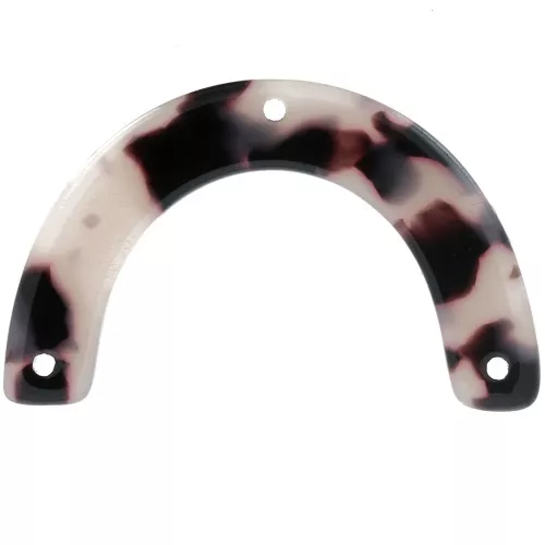 Entrepieza forma puente de acetato 25x40 mm - Escama de tortuga - Beige - Negro x1