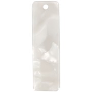 Colgante rectangular de 27 x 8 mm de acetato - Imitación de carey - Blanco nacarado x1