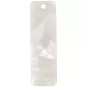 Colgante rectangular de 27 x 8 mm de acetato - Imitación de carey - Blanco nacarado x1
