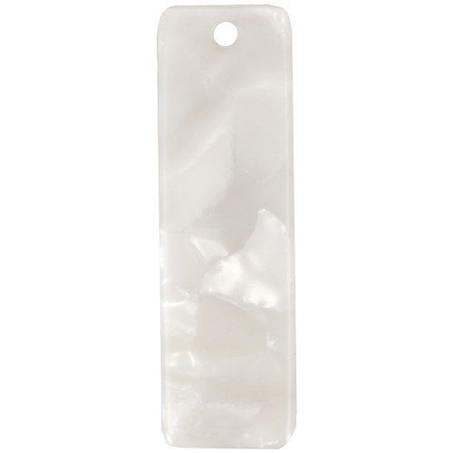 Colgante rectangular de acetato 27x8 mm - Ecaille de tortue - Blanco nacré x1