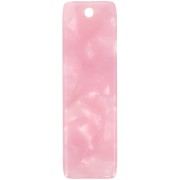 Colgante rectangular de 27 x 8 mm de acetato - Imitación de carey - Rosa nacarado x1