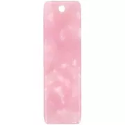 Colgante rectangular de 27 x 8 mm de acetato - Imitación de carey - Rosa nacarado x1