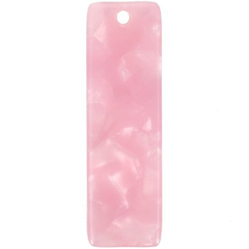 Colgante rectangular de 27 x 8 mm de acetato - Imitación de carey - Rosa nacarado x1