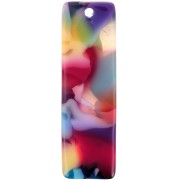 Colgante rectangular de acetato 27x8 mm - Ecaille de tortue - Multicolore x1|raw }}